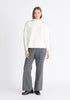 Paisie Contrast Whipstitch Jumper in White